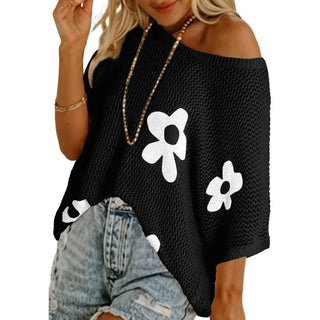 T-shirt Floral En Crochet - Léah™