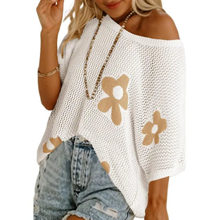 T-shirt Floral En Crochet - Léah™