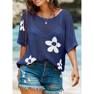 T-shirt Floral En Crochet - Léah™