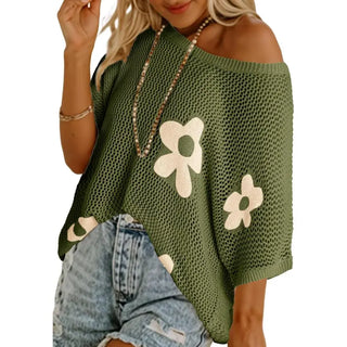 T-shirt Floral En Crochet - Léah™
