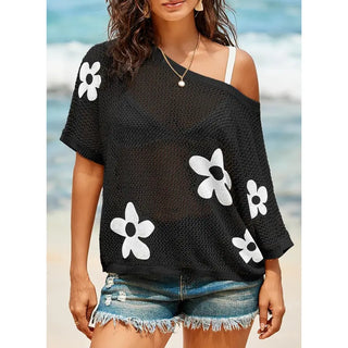 T-shirt Floral En Crochet - Léah™